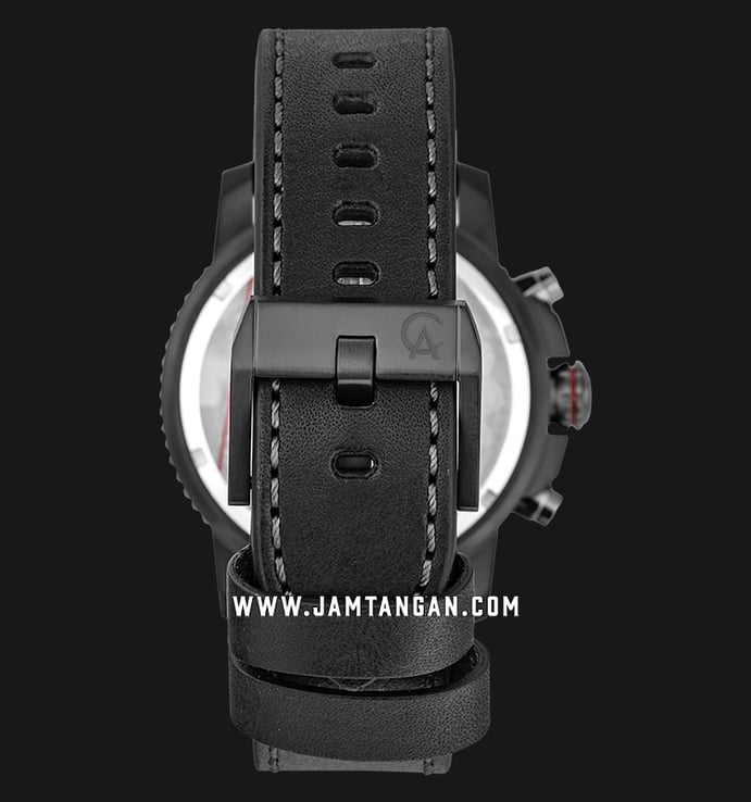 Alexandre Christie AC 6509 MC LEPBA Sport Chronograph Men Black Dial Black Leather Strap