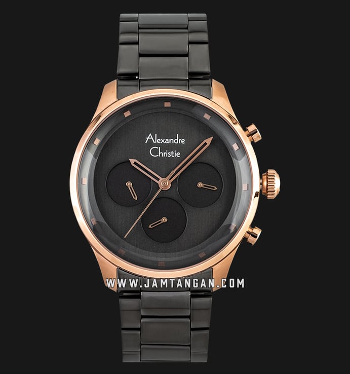Alexandre Christie AC 6513 MF BBRBA Sport Chronograph Men Black Dial Black Stainless Steel Strap