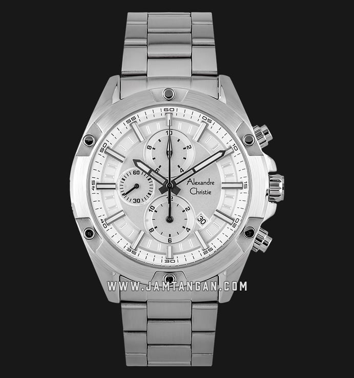 Alexandre Christie AC 6524 MCBSSSL Sport Chronograph Silver Dial Stainless Steel Strap