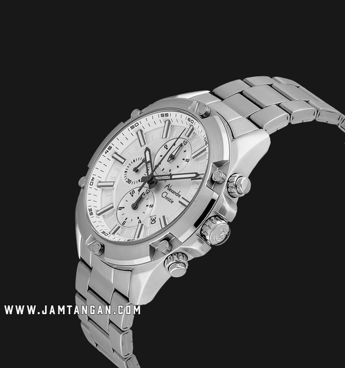 Alexandre Christie AC 6524 MCBSSSL Sport Chronograph Silver Dial Stainless Steel Strap