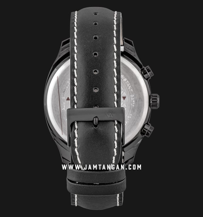 Alexandre Christie AC 6550 MC LIPBA Nanoceram Chronograph Black Dial Black Leather Strap