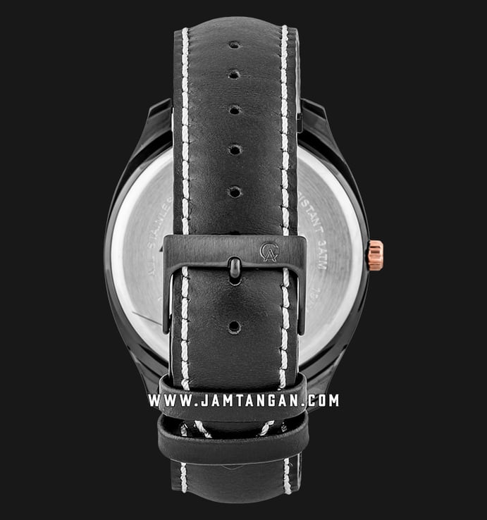 Alexandre Christie AC 6550 MS LIPBARG Nanoceram Men Black Dial Black Leather Strap