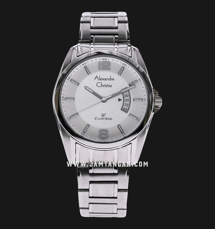 Alexandre Christie Classic Steel AC 8289 MD BSSSL White Dial Stainless Steel Strap