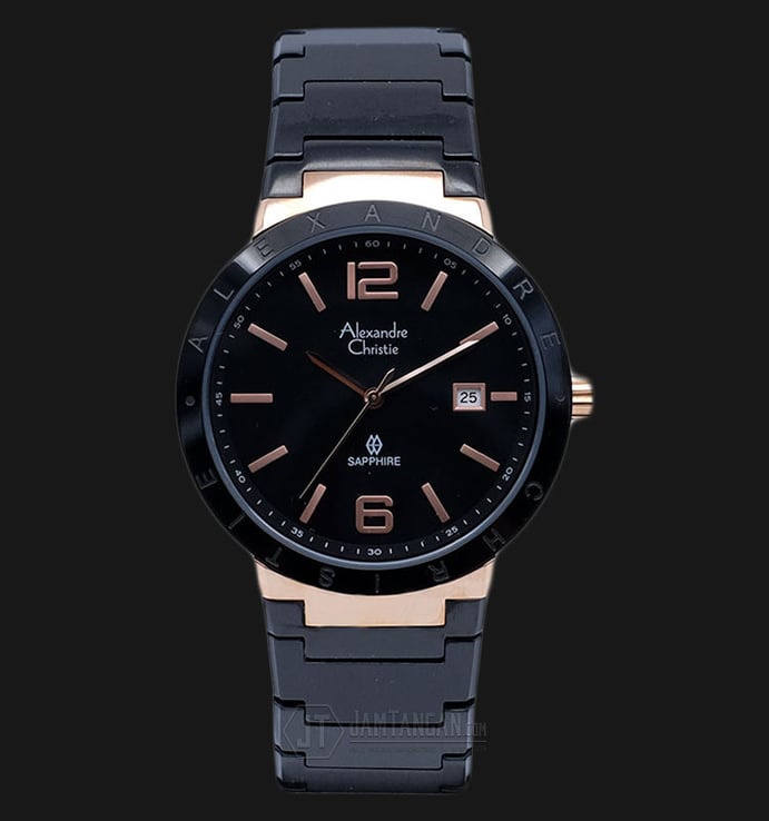 Alexandre Christie AC 8313 MD BBRBA Black Dial Stainless Steel Bracelet