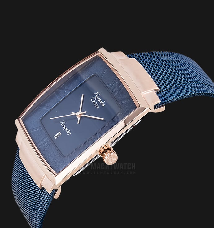 Alexandre Christie Tranquility AC 8329 MD BURBU Men Blue Dial Blue Stainless Steel Strap