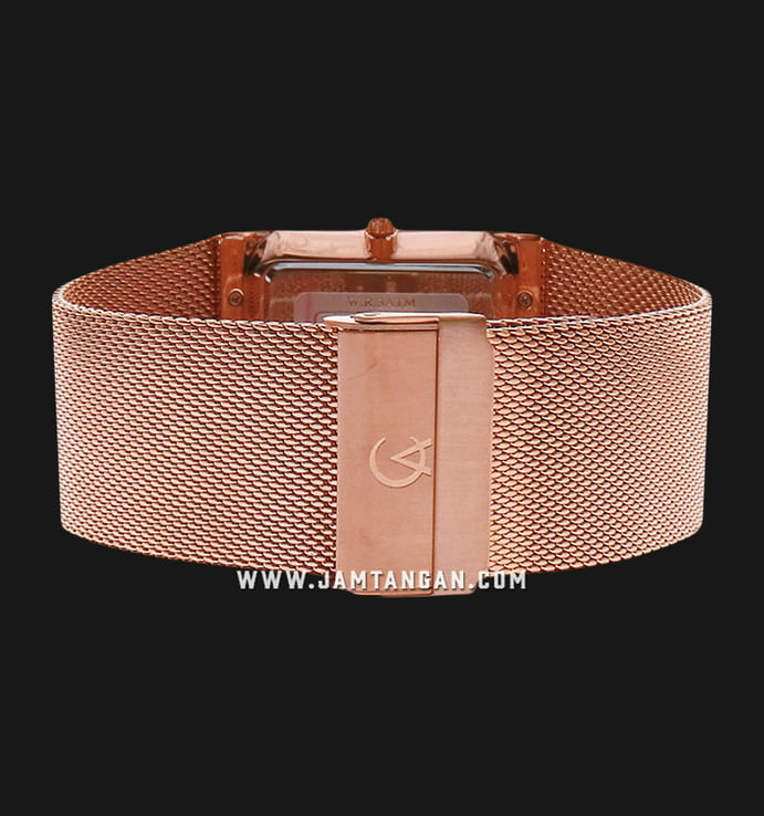 Alexandre Christie Tranquility AC 8333 MD BRGSL White Dial Rose Gold Stainless Steel Mesh Strap