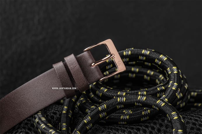 Alexandre Christie Classic AC 8420 LD LRGBA Ladies Black Dial Brown Leather Strap