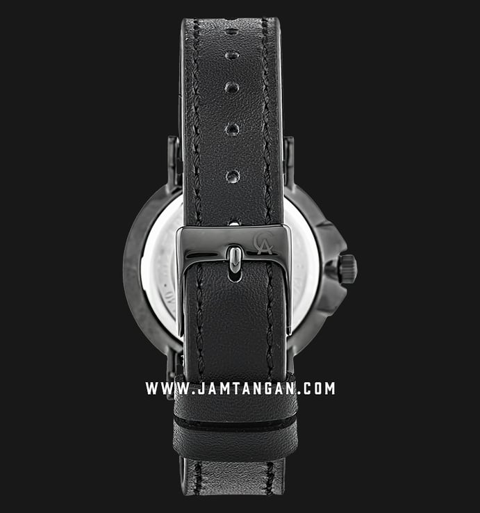 Alexandre Christie AC 8458 LS LIPBAIV Black Dial Black Leather Strap