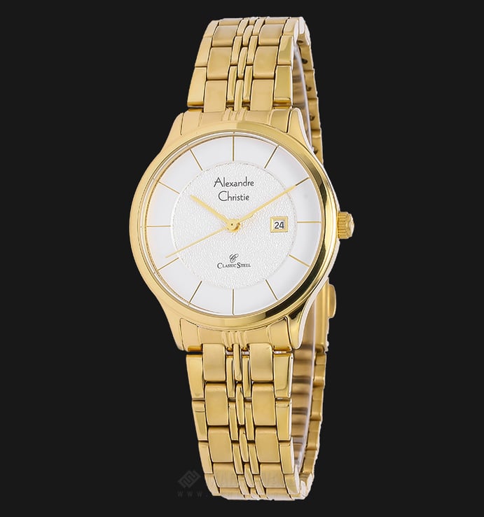 Alexandre Christie AC 8472 LD BGPSL Ladies Classic White Dial Gold-tone Stainless Steel