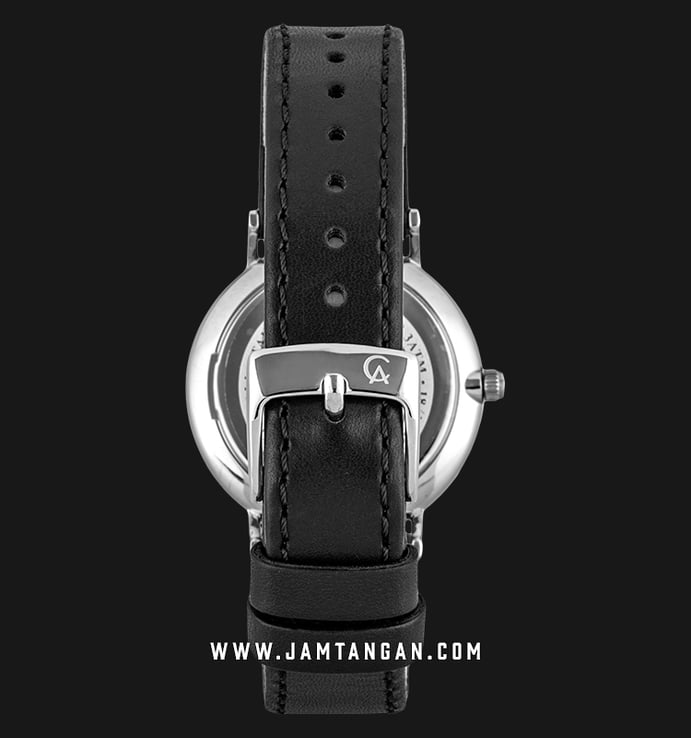 Alexandre Christie Classic Steel AC 8490 LH LSSBA Ladies Black Dial Black Leather Strap