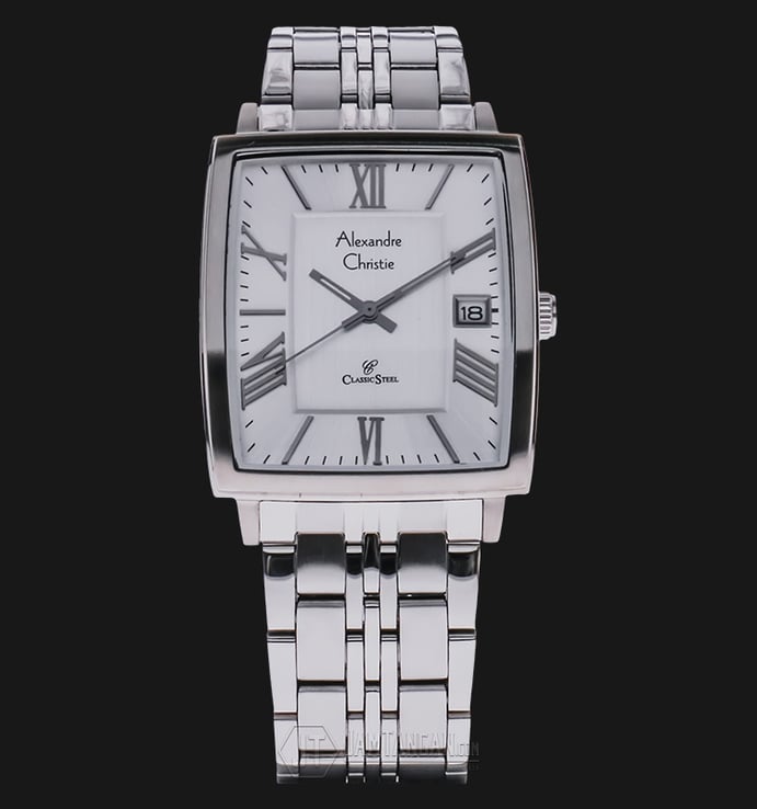 Alexandre Christie AC 8512 MD BSSSL White Dial Stainless Steel