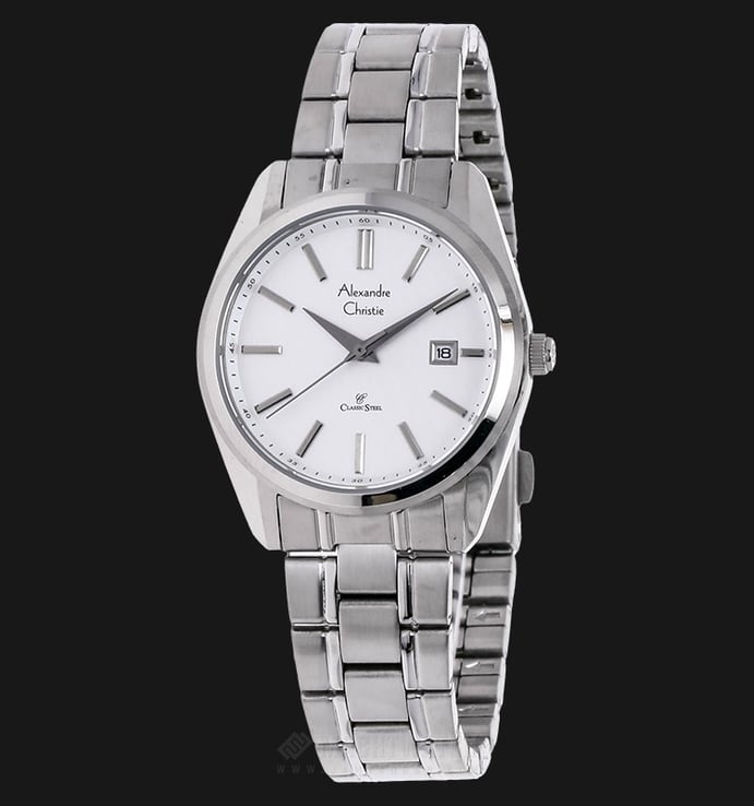 Alexandre Christie AC 8514 LD BSSSL Ladies White Dial Stainless Steel