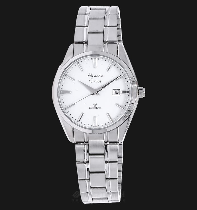 Alexandre Christie AC 8515 LD BSSSL Ladies White Dial Stainless Steel