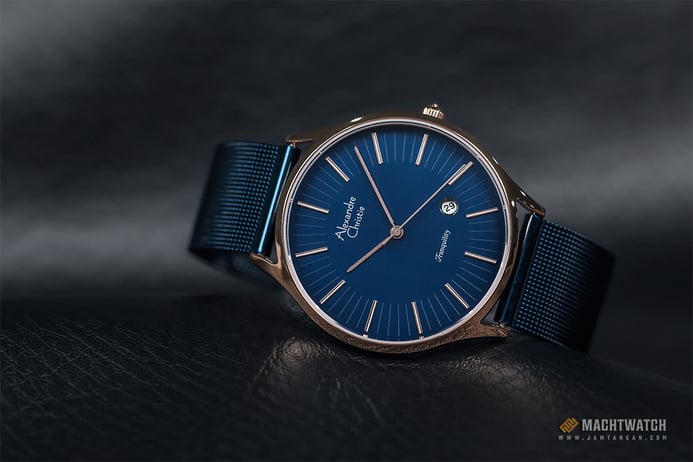Alexandre Christie Tranquility AC 8522 BURBU Couple Blue Dial Blue Stainless Steel Strap