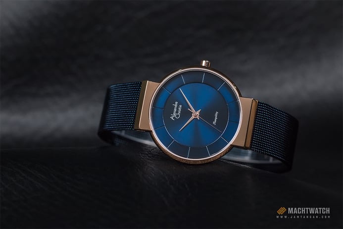 Alexandre Christie Tranquility AC 8523 BURBU Couple Blue Dial Blue Stainless Steel Strap