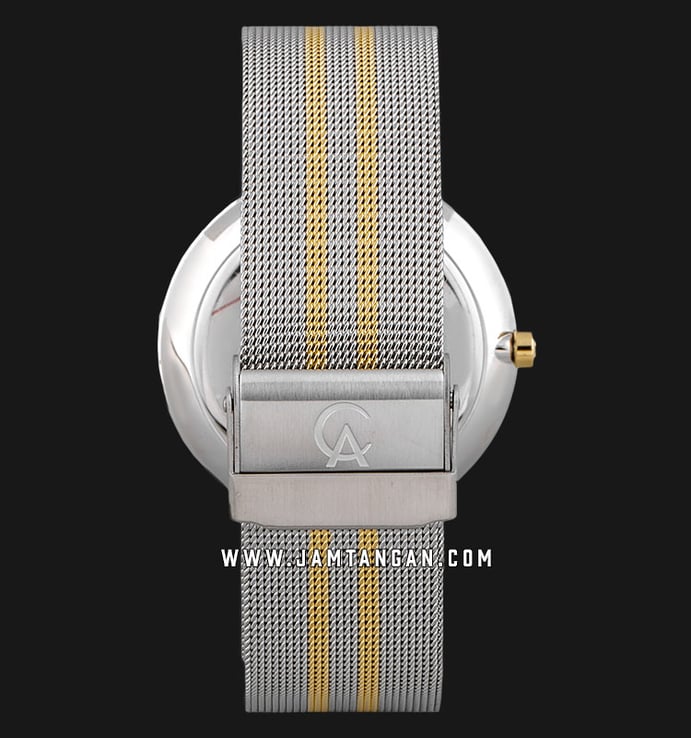 Alexandre Christie Tranquility AC 8523 MH BTGSL Men Silver Dial Dual Tone Stainless Steel Mesh Strap