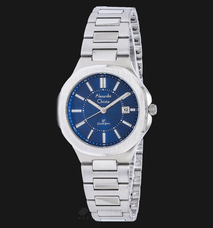 Alexandre Christie AC 8524 LD BSSBU Ladies Classic Blue Dial Stainless Steel