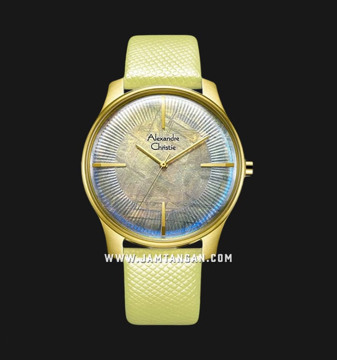 Alexandre Christie Signature AC 8532 MH LGPMS Watch Mother Of Pearl Dial Green Leather Strap