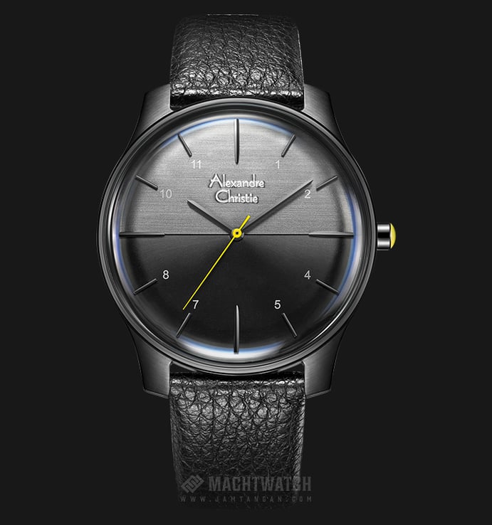 Alexandre Christie AC 8532 MH LIPBA Signature Watch Black Dial Black Leather Strap