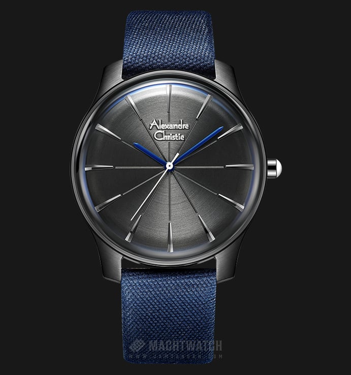 Alexandre Christie Signature AC 8532 MH LIPGR Watch Black Dial Blue Nylon Strap