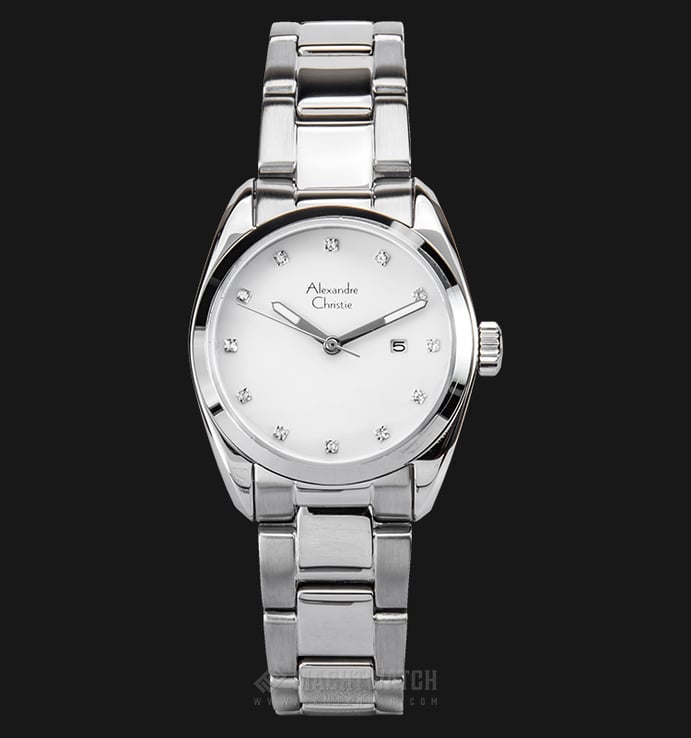 Alexandre Christie AC 8534 LD BSSSL Ladies White Dial Stainless Steel