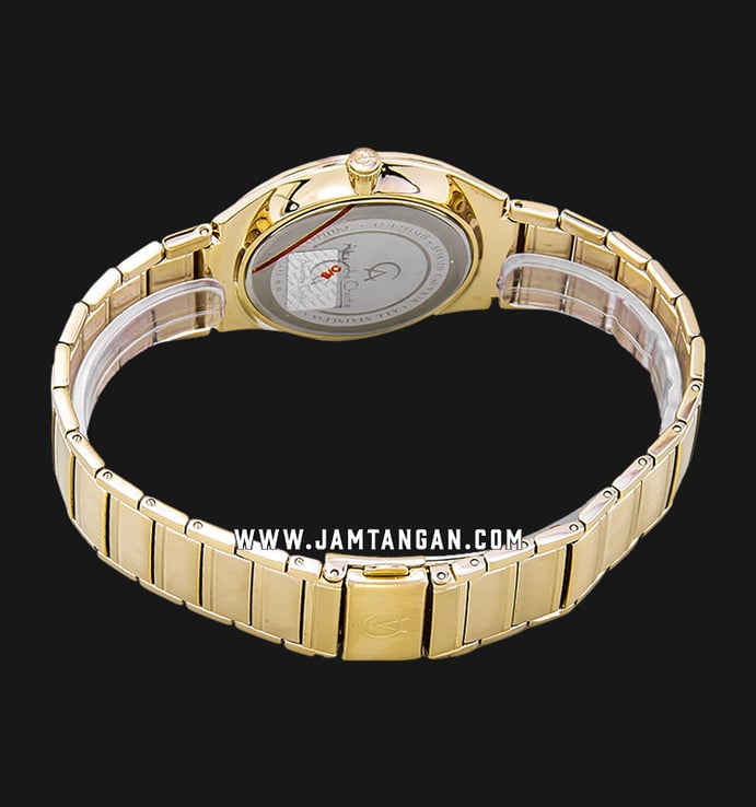 Alexandre Christie Classic AC 8538 BCGSL Couple White Dial Gold Stainless Steel Strap