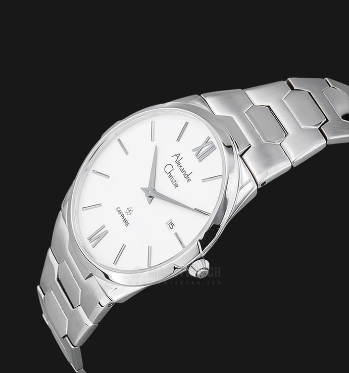 Alexandre Christie Classic AC 8542 MD BSSSL Men White Dial Stainless Steel Strap