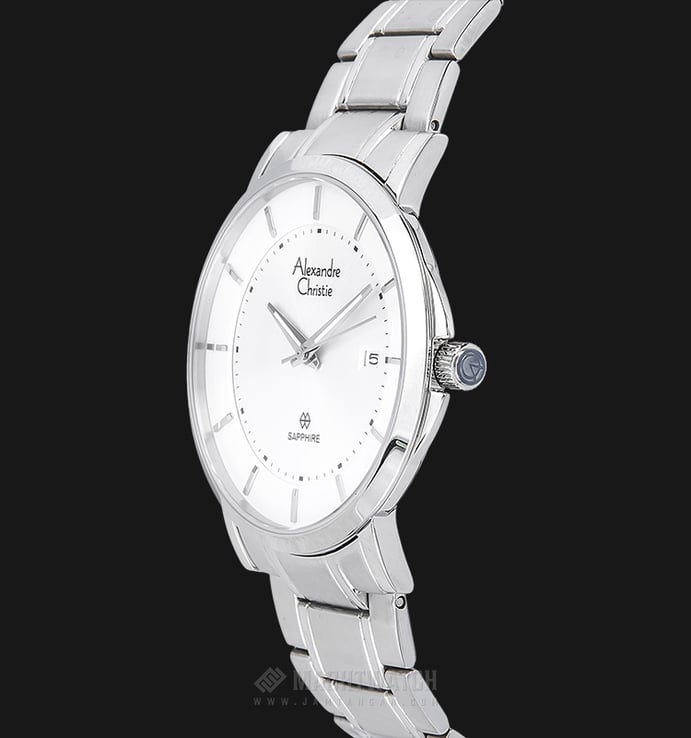 Alexandre Christie AC 8545 MD BSSSL Man Sapphire Glass White Dial Stainless Steel