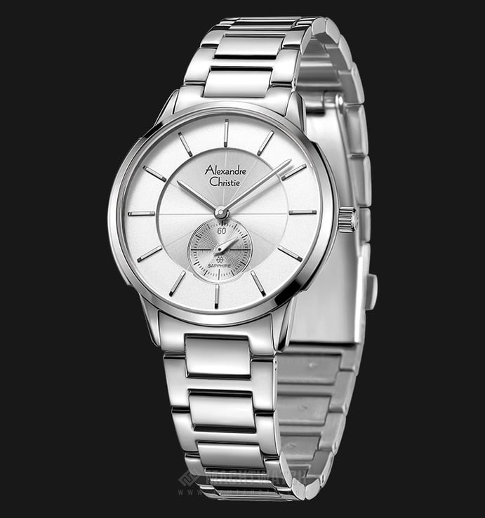 Alexandre Christie AC 8546 LS BSSSL Ladies Silver Dial Sapphire Stainless Steel