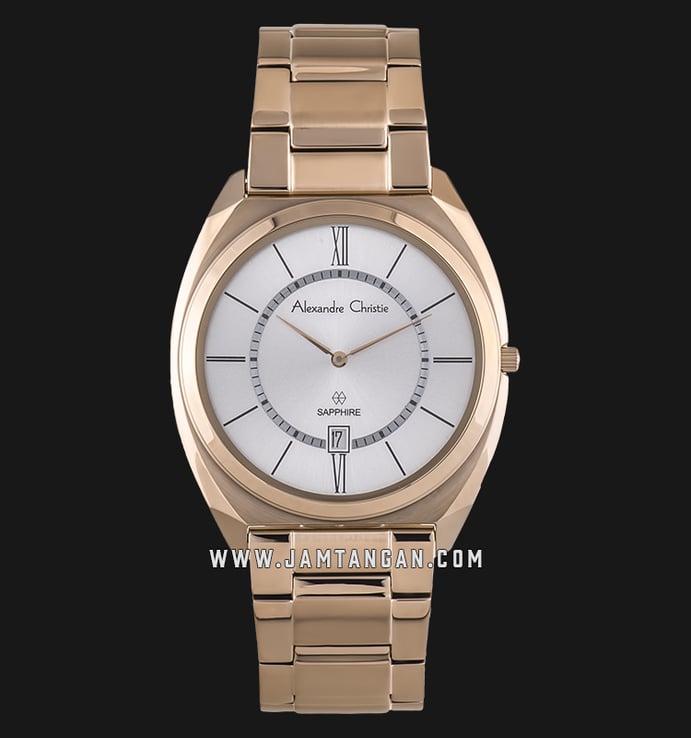 Alexandre Christie Classic AC 8550 MD BRGSL Man Silver Dial Light Gold Stainless Steel Strap