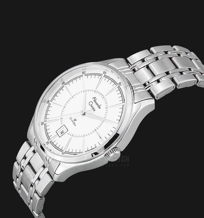 Alexandre Christie Classic Steel AC 8553 MD BSSSL Men White Dial Stainless Steel Strap