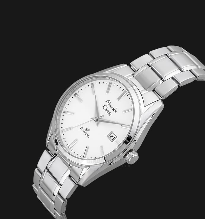 Alexandre Christie AC 8554 BSSSL Couple White Dial Stainless Steel Strap