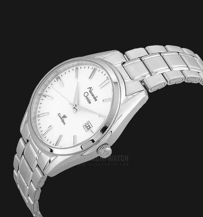 Alexandre Christie AC 8554 LD BSSSL Ladies White Dial Stainless Steel