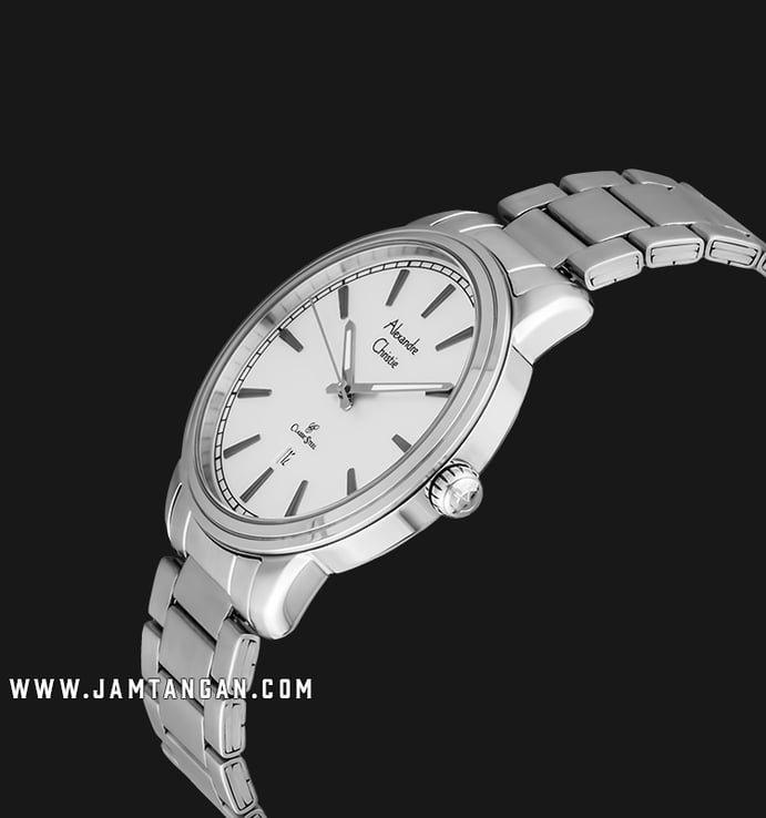 Alexandre Christie AC 8556 MD BSSSL Classic Steel Man White Dial Stainless Steel