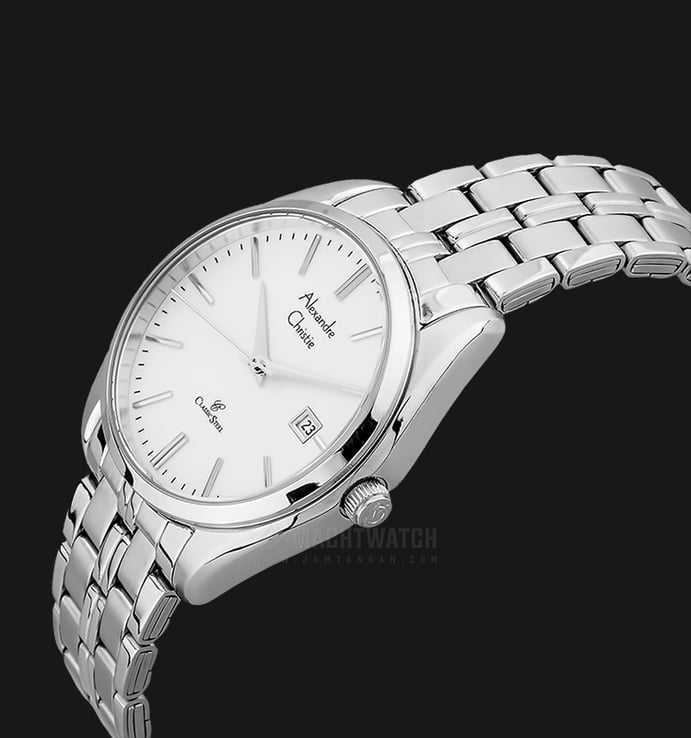 Alexandre Christie AC 8558 LD BSSSL Ladies White Dial Stainless Steel