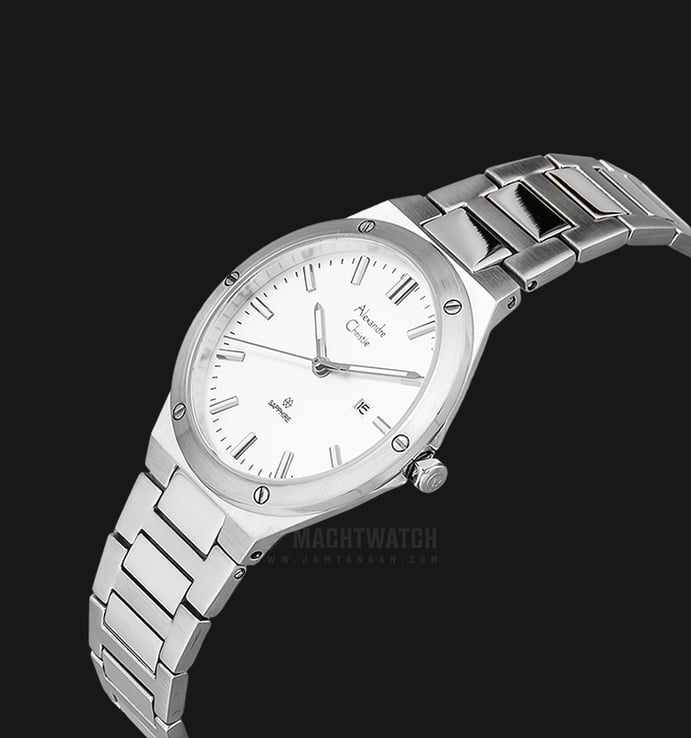Alexandre Christie Classic AC 8562 LD BSSSL Ladies White Dial Stainless Steel Strap