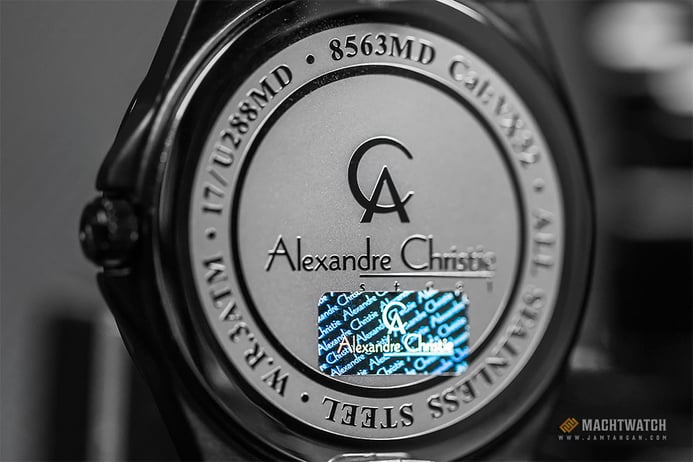 Alexandre Christie Classic Steel AC 8563 MD BIPBA Men Black Pattern Dial Black Stainless Steel Strap