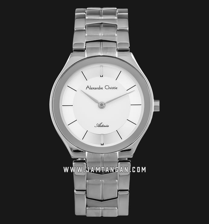 Alexandre Christie AC 8573 LH BSSSL Asteria Ladies White Dial Stainless Steel