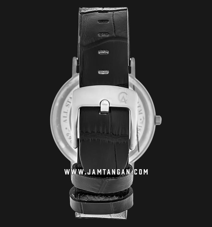 Alexandre Christie AC 8575 LS LSSBA Ladies Black Dial Black Leather Strap