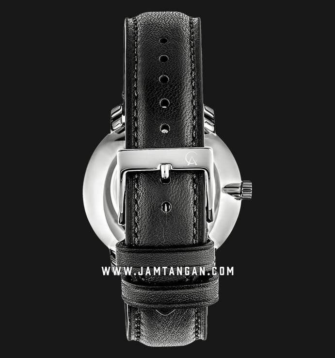 Alexandre Christie AC 8576 MS LSSSL Man Silver Dial Black Leather Strap