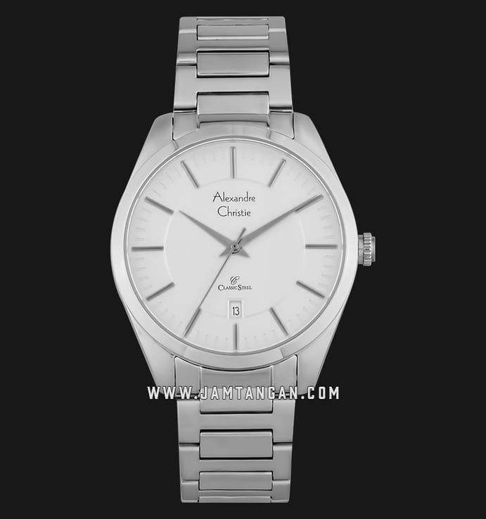 Alexandre Christie Classic Steel AC 8579 MD BSSSL Man White Dial Stainless Steel Strap