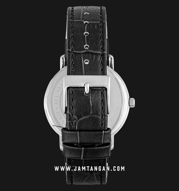 Alexandre Christie AC 8581 MD LSSBA Classic Steel Man Black Sunray Dial Black Leather Strap