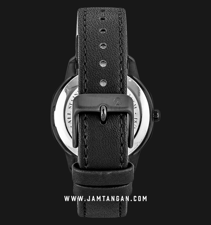 Alexandre Christie AC 8587 LD LIPBA Ladies Black Dial Black Leather Strap