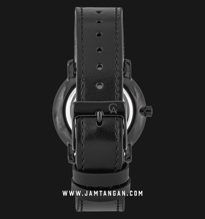 Alexandre Christie AC 8589 LD LIPBA Ladies Black Dial Black Leather Strap
