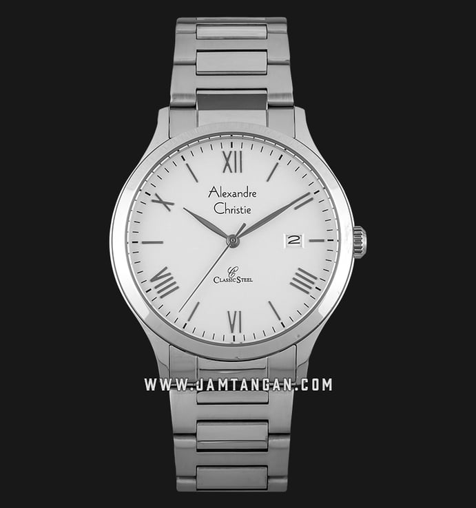 Alexandre Christie AC 8593 MD BSSSL Man White Dial Stainless Steel