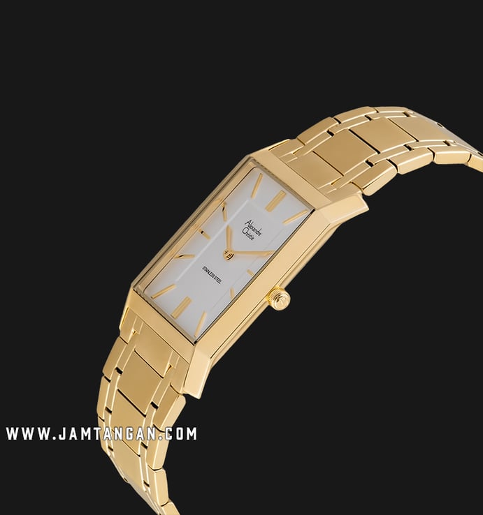 Alexandre Christie Classic AC 8606 MH BGPSL White Dial Gold Stainless Steel Strap