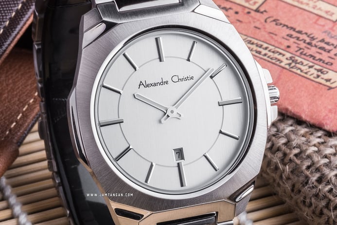 Alexandre Christie AC 8611 BSSSL Couple Silver Dial Stainless Steel Strap