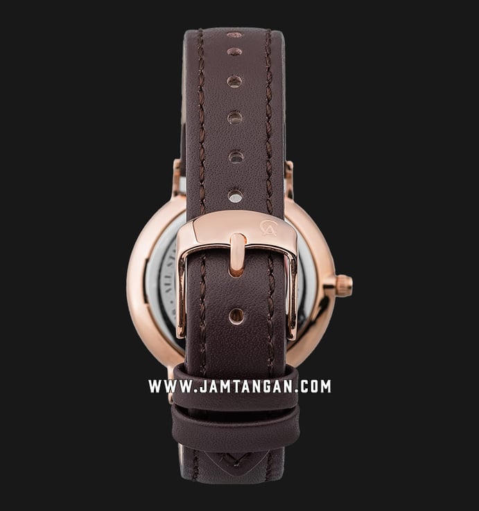 Alexandre Christie AC 8625 LH LRGBA Classic Steel Black Dial Dark Brown Leather Strap