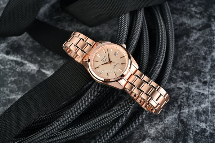 Alexandre Christie Classic Steel AC 8660 LD BRGLN Ladies Rose Gold Stainless Steel Strap