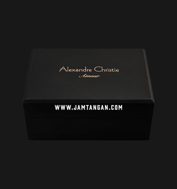 Alexandre Christie Eternity AC 8664 M/LH LIPBARG Couple Black Dial Black Leather Strap